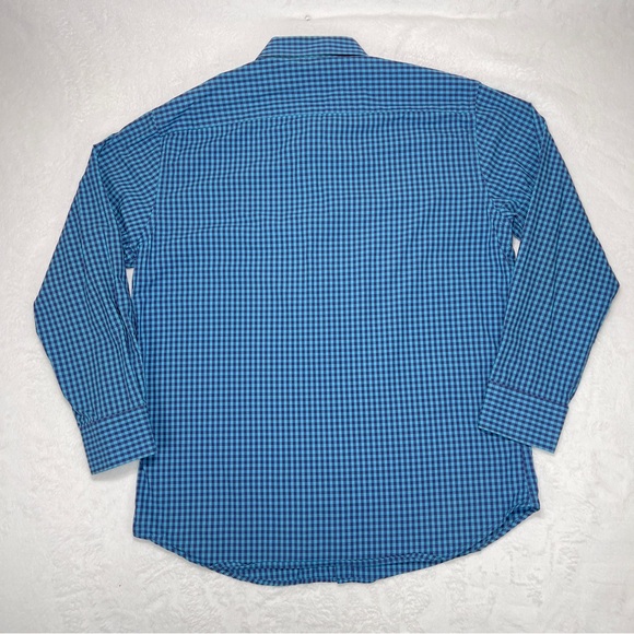 Bristol And Bull Dress Shirt Checkered Blue 16-16.5” Neck 32-33” Arm - Picture 6 of 14